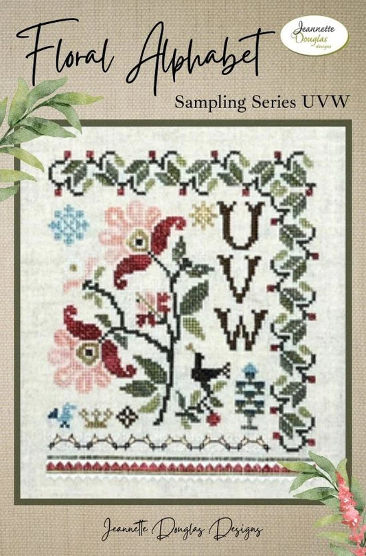 Floral Alphabet Sampling Series: UVW - Jeannette Douglas Designs - **Nashville PRE-ORDER**