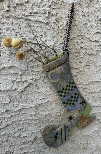 Witch's Boot Stocking - Rebel Stitcher Design